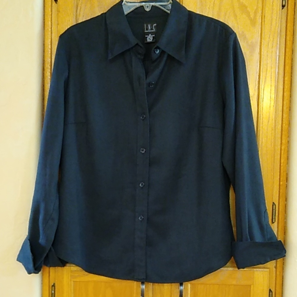 INC black faux suede size 14